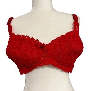 TALIA Scarlet Red Lacey Bra Size 40 D